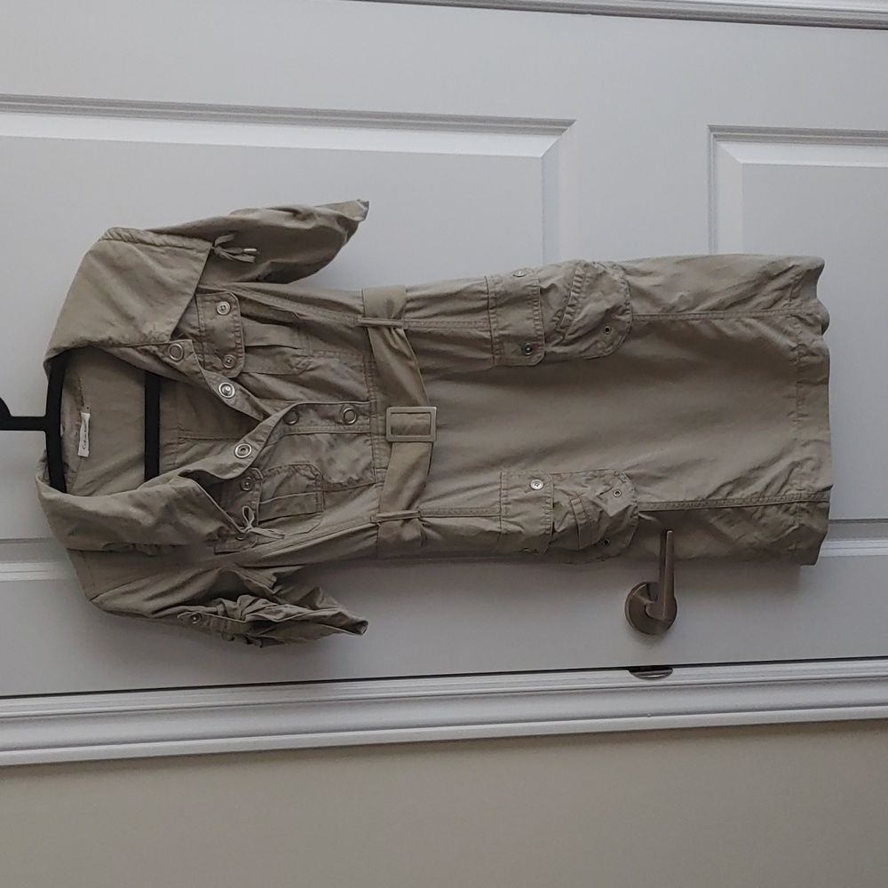 Calvin Klein US 6 Cargo Dress in Neutral Army Green (Tight Fit)